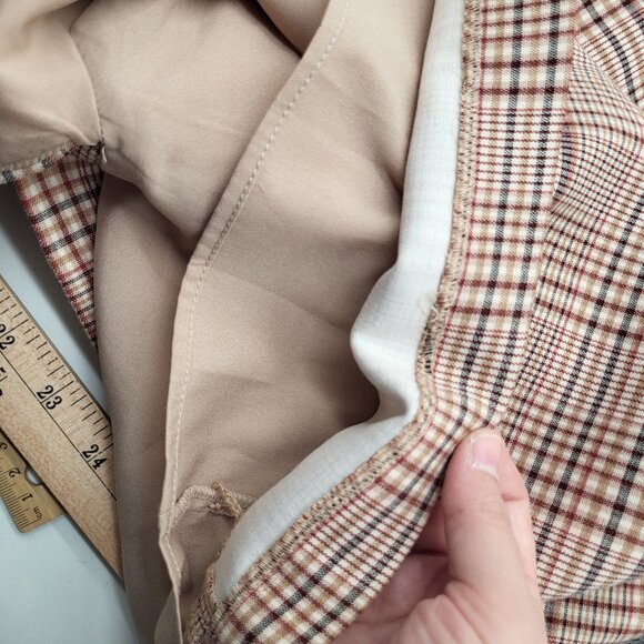 Ann Taylor Factory Plaid Sleeveless Lined Dress Women's SZ 14 Brown - Picture 11 of 11